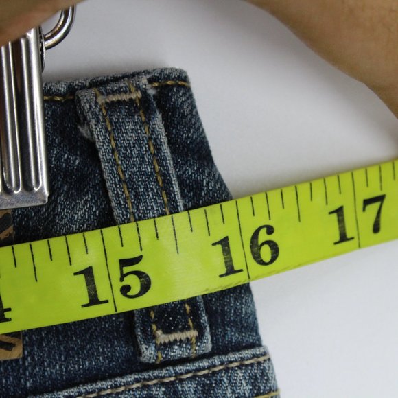 Vintage Volcom Women's Design Would Stack Flare Denim Blue Bootcut Denim Jeans 9 - Picture 10 of 11